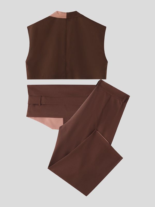 Men's Color Block Two Pieces Outfit SKUL39887