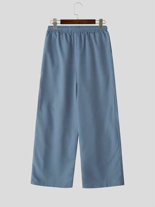 Men's Solid Pleated Wide Leg Pant SKUL30463