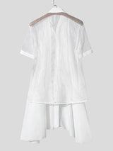 Mens Cape Panel Lace Short Sleeve Shirt SKUL06338