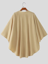 Men's Solid Color Stand Collar 3/4 Length Sleeve Shirt SKUL41045