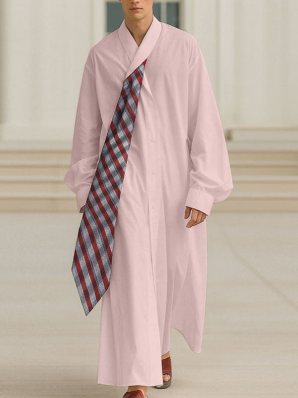 Men's Tie Print Long Sleeve Shirt SKUL37653