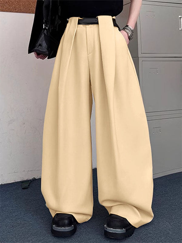 Mens Solid Color Wide Leg Casual Pant SKUL12492