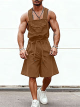 Men's Solid Color Cinched Waist Overall SKUL54019