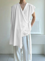 Men's Cape Panel Patchwork Tie Cardigan SKUL53005
