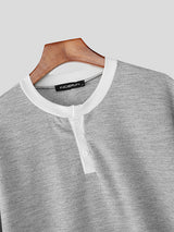 Men's Color Block Plaid Short Sleeve T-Shirt SKUL23973