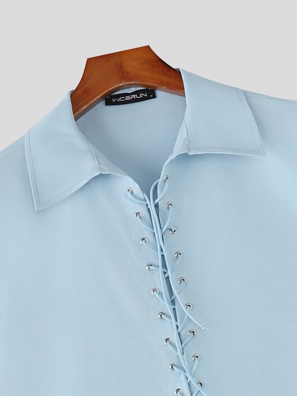 Men's Tie Drawstring Design Sleeveless Shirt SKUL57701
