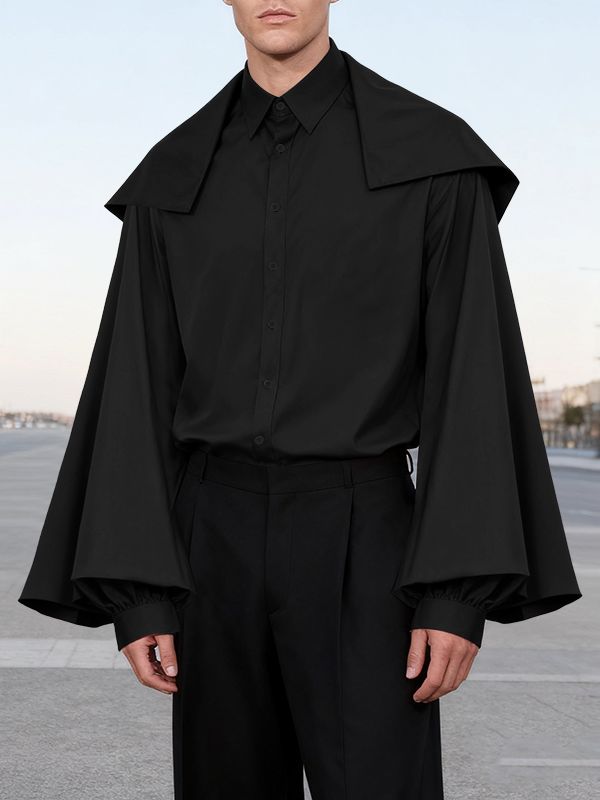 Men's Deconstructed Lantern Sleeve Shirt SKUL41153