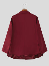 Men's Solid Color Satin Long Sleeve Blazer SKUL24620