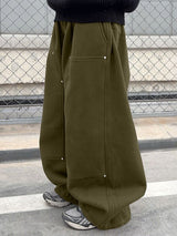 Men's Solid Wide Leg Casual Pant SKUL35277