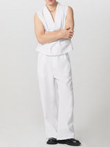 Mens Solid Color Double-Breasted Two Pieces Outfit SKUK76967