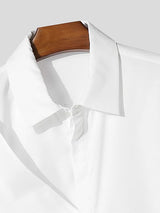 Men's Tassel Patchwork Twist Tie Long Sleeve Shirt SKUL37907