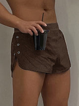 Mens Solid Color Side-Slit Short SKUL08456