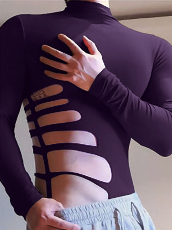 Men's Side Cut Slim Fit Long Sleeve T-Shirt SKUL22226