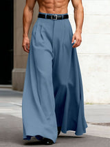 Men's Solid Color Loose Wide Leg Long Pant SKUL53968