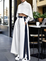 Men's Deconstructed Color Block Cropped Casual Two Pieces Outfit SKUL36533