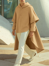 Men's Loose Cape Patchwork Long Sleeve Coat SKUL28509