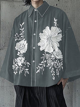 Mens Floral Print Flared Sleeve Shirt SKUL02404