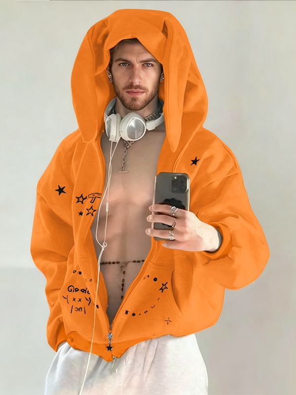 Men's Bunny Ear Long Sleeve Hoodie SKUL29641