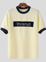Men's Incerun Print Contrast Color Short Sleeve T-shirt SKUL47770