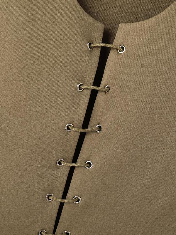 Mens Drawstring Crisscross Design Casual Tank SKUK94626