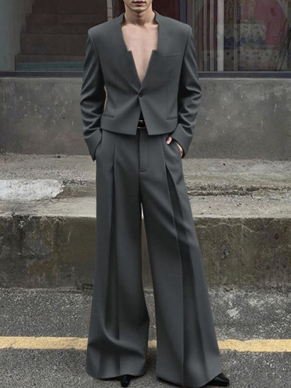 Men's Solid Casual Two Pieces Outfit SKUL30502