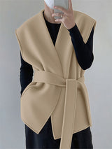 Men's Solid Tie Strap Casual Waistcoat SKUL28224