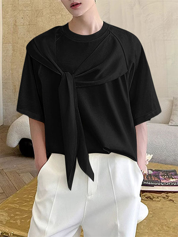 Mens Solid Color 3D-Cut Short Sleeve T-Shirt SKUL13730