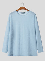 Men's Lace Hollow Knit Long Sleeve T-Shirt SKUL37528