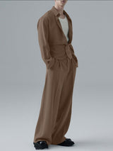 Men's Solid Color Casual Two Pieces Outfit SKUL37894