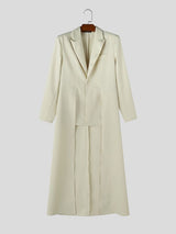 Men's Avant-Garde Runway Cocktail Party High-Low Swallowtail Hem Single Button Long Sleeve Peak Lapel Blazer SKUL79732