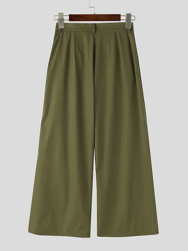 Men's Vintage Casual High Waist Baggy Wide Leg Pant SKUL60992