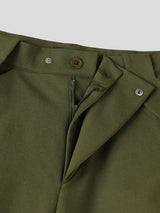 Men's Avant-Garde High Street Curved Flap Overlay Rivet Detail Baggy Floor Length Wide Leg Pant SKUL81732