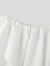 Mens Ruffled Trim Patchwork Wide-Leg Long Pant SKUK92854