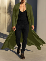 Men's Solid Loose Long Sleeve Cardigan SKUL33879