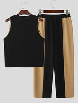 Men's Knit Colorblock Two Pieces Outfit SKUL25769