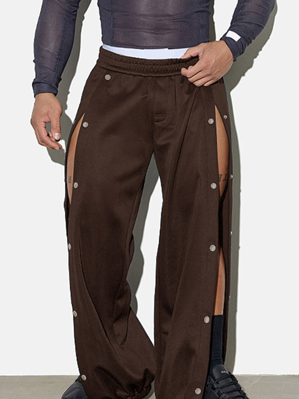 Mens Metal Buckle Split-Hem Pant SKUK93696