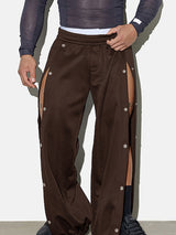 Mens Metal Buckle Split-Hem Pant SKUK93696