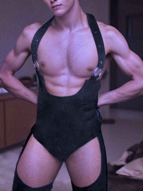 Mens Sexy Cutout Fitted Sleeveless Bodysuit SKUL03644