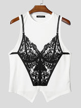 Mens Lace Bra Print Tank SKUL02414
