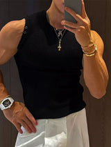 Men's American Vintage High-Street Waffle-Knit Fitted Muscle Tank SKUL71396