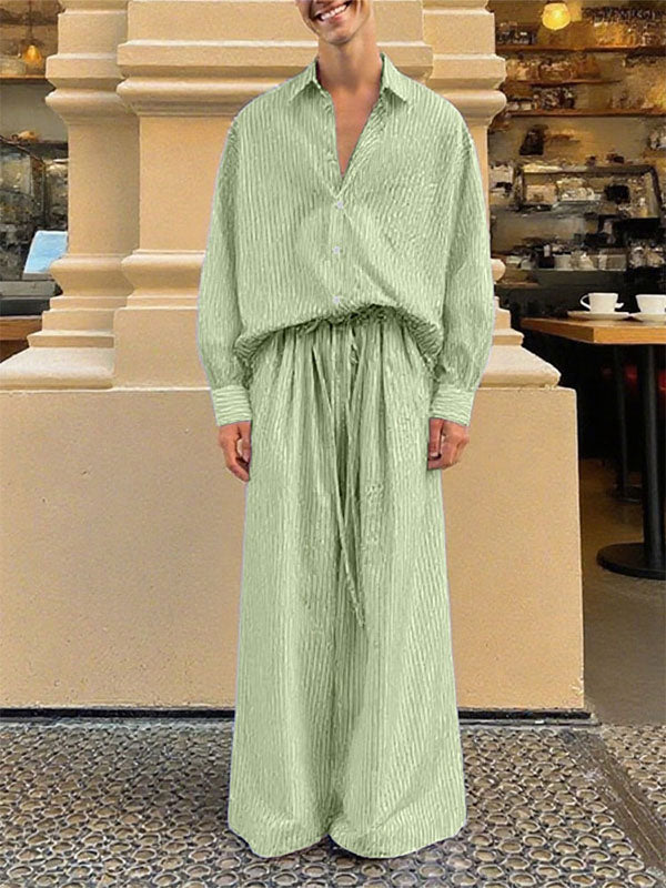 Men's Striped Casual Two Pieces Outfit SKUL31992