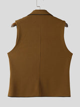 Mens Bold Stripe Contrast Color Knit Casual Waistcoat SKUL16755