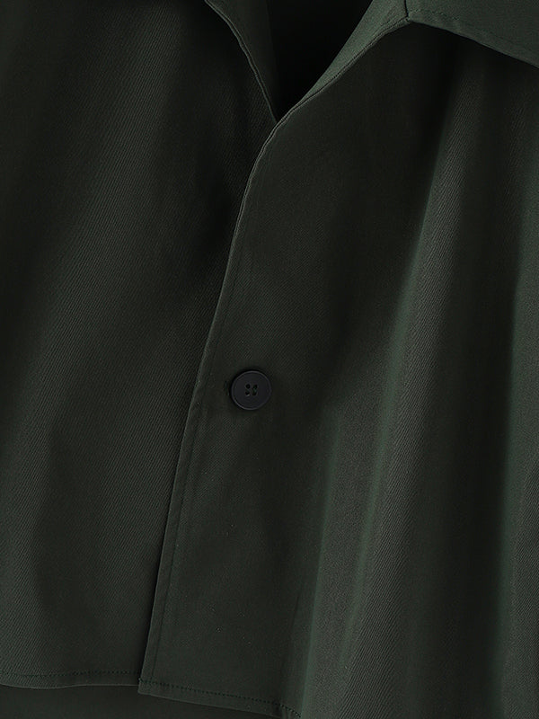 Men's Solid Cropped Casual Cloak SKUL29722