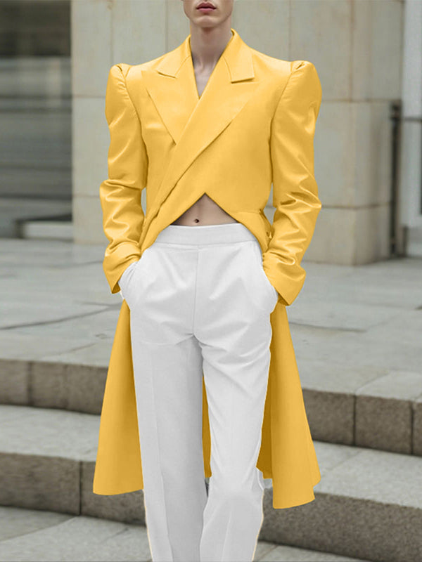 Men's Solid Color Casual Long Sleeve Blazer SKUL28369