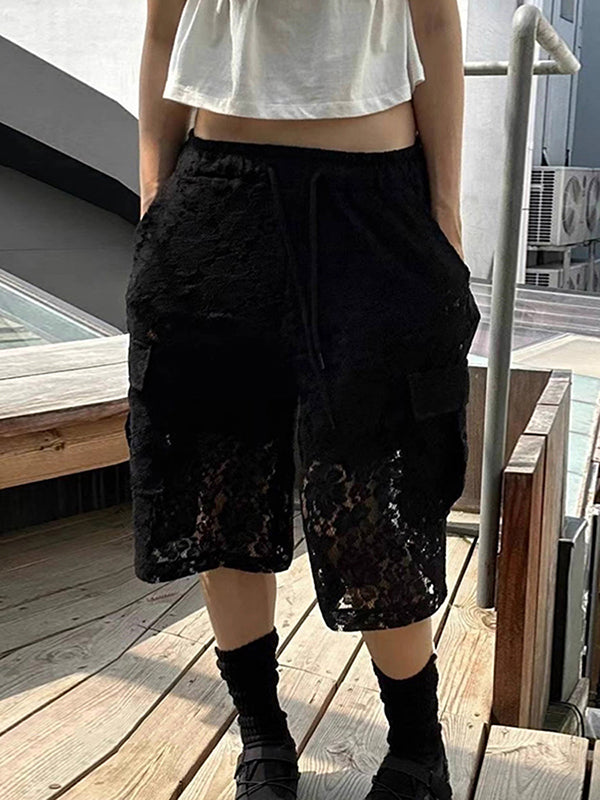 Mens Lace Print Sheer Short SKUL07543