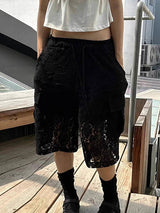 Mens Lace Print Sheer Short SKUL07543