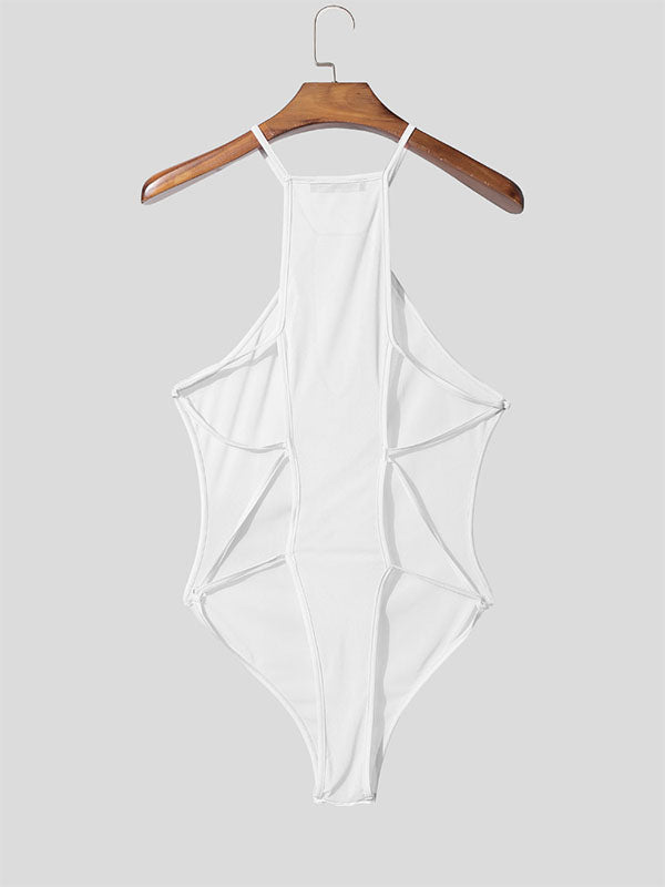 Men's Sheer Backless Bodysuit SKUL22307