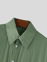 Men's Solid Color Semi Sheer Short Sleeve Shirt SKUL22408