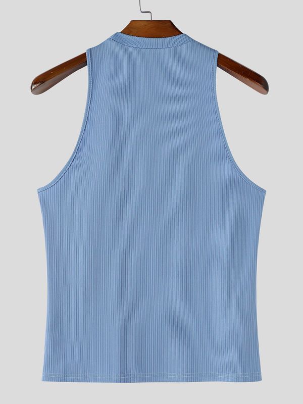 Men's Streetwear Creative Hand Print Ribbed Tight Tank SKUL64241