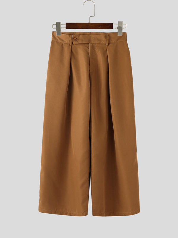 Mens Solid Color Wide-Leg Pant SKUL15171